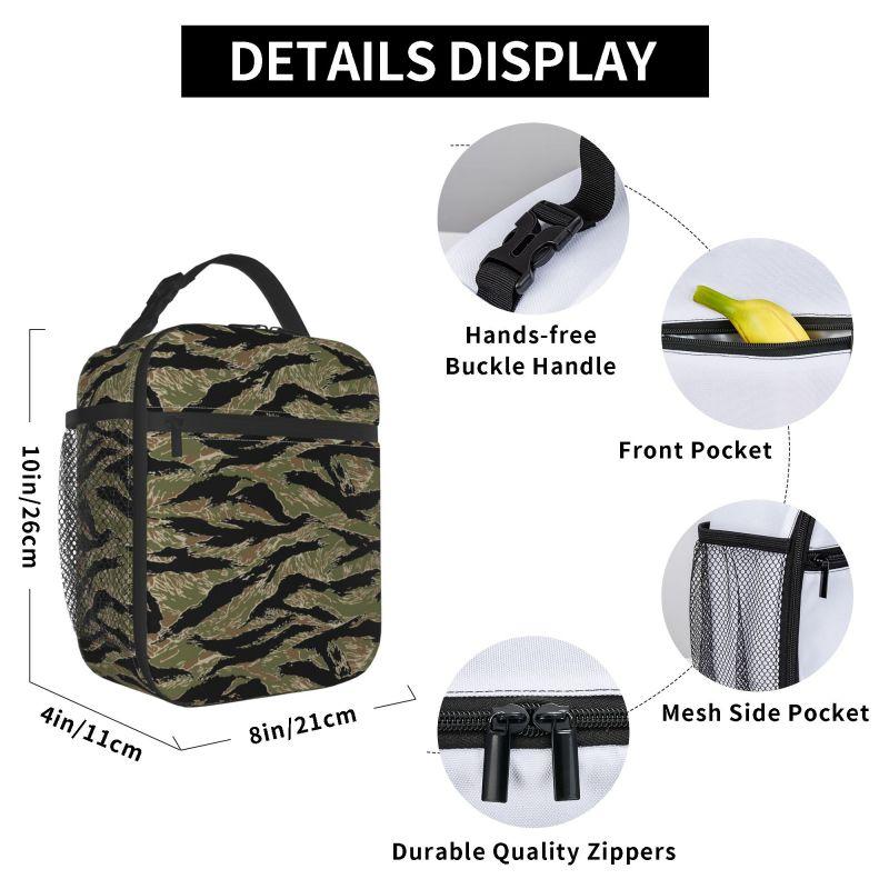 Tiger Stripe Camouflage Military Camo Lunch Bags Insulated Bento Box Portable Lunch Tote Resuable Picnic Bags Cooler Thermal Bag