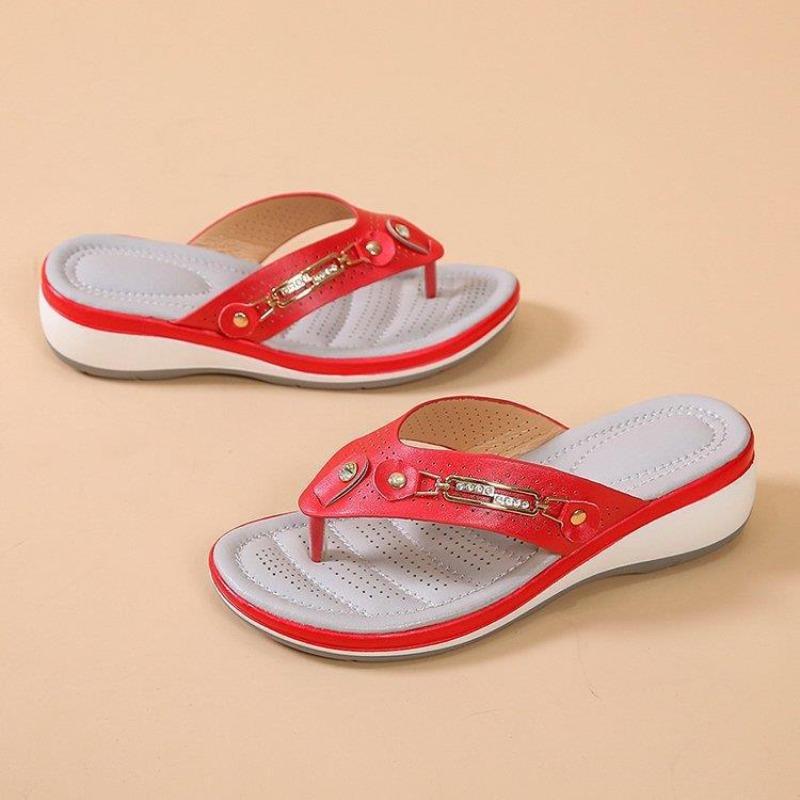 Glitzernde Plateau-Schuhe für Damen in Übergröße, Lässige Strandsandalen