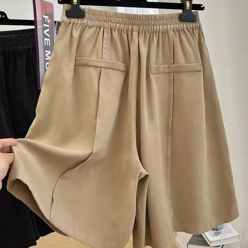 

Shorts Pants Women Summer Versatile Vintage Loose Large Size Casual Wide Leg Pants Shorts XXXXL хакі