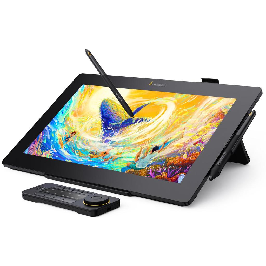 XENCELABS LCD Pen 4K OLED Screen with 2 8192 Pressure Preset Color No Pen Tablet Compatible with Stand Black Tablet, 16-inch, Quickies, Pens, Levels,