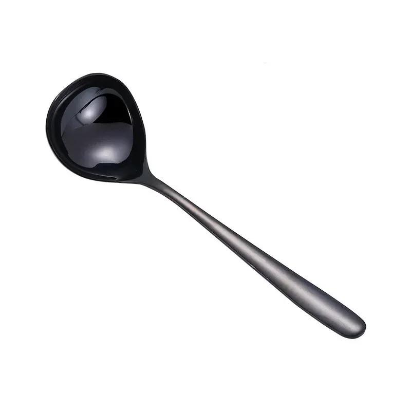 1 Pcs Kitchen Spoon Stainless Steel Multi-purpose Soup Spoon Sauce Spoon Creative Deep Bottom Spoon Cute Practical Kitchen Tool L