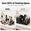 Desktop Makeup Organizer with Drawers Black PP Cosmetic Storage Box Lipstick Holder for Bathroom Vanity