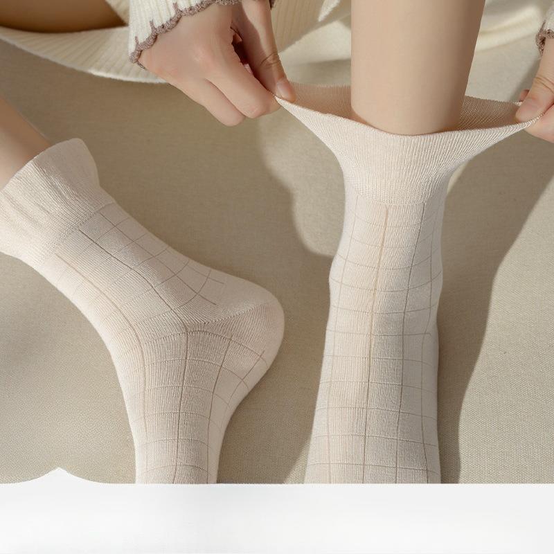 Jesienne i Zimowe Skarpety z Jedwabiu Morwowego, Dziecięce Skarpety do Połowy Łydki, Luźne Skarpety Poporodowe, Skarpety Dui Dui, Małe Białe Skarpety