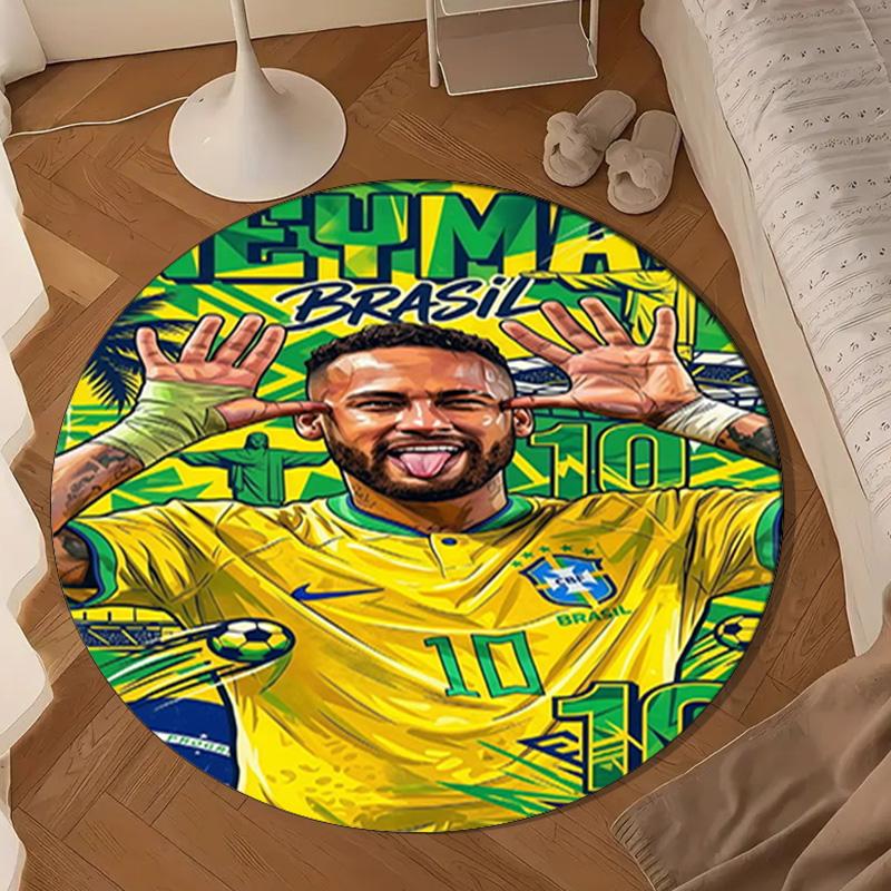 Lucky Football Neymar Journey Round mat, Anti-slip Circle Carpet Chair rug For livingroom,Bedroom, doormat home decor Gift Christmas Gifts