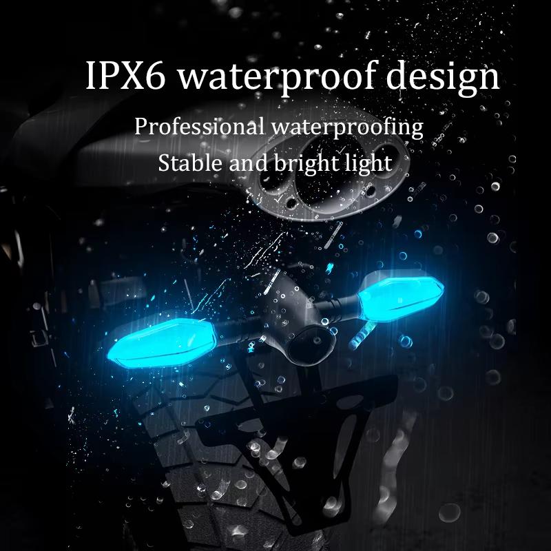 2PCS Universal Motorcycle LED Turn Signal Lamp Color Projection Lamp Sequential Flowing Flash Indicator Lights Running Light