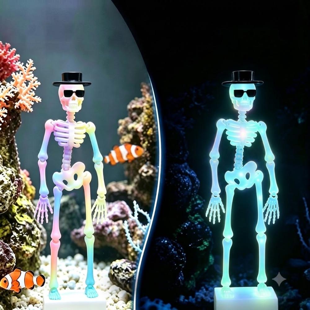 Cappello Occhiali da Sole Acquario Danzante Teschio Ornamento Scheletro Dinamico Bollicine Appassionati di Acquari