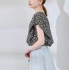 ROPE PICNIC Ruffle Sleeve Black Women's Blouse, (03)