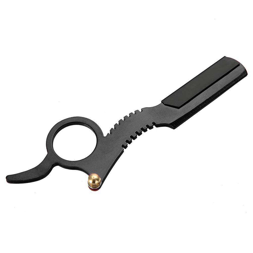 

Мужская бритва из нержавеющей стали, ручная бритва прямой формы, для удаления волос на лице, черная чёрный