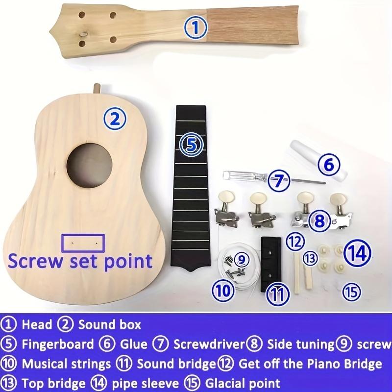 Kit de ukulele de bricolaj - 1 buc. Construieste-ti propriul kit de chitara cu panouri din lemn laminat si spate, cadou pentru decorarea dormitorului si cadouri de sarbatori