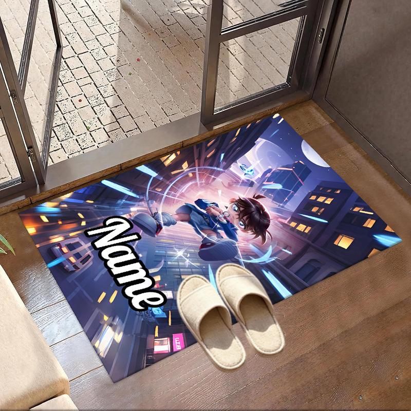 Custom Name Personalized Anime Print Carpet, Versatile Home Decor Rug, for Playroom, Apartment, Balcony, Entryway, Hallway Gift