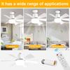 Socket Fan Light with Extender & 6 Blades Screw In Ceiling Fan In Light Socket Ceiling Fan with Light for Bedroom Kitchen
