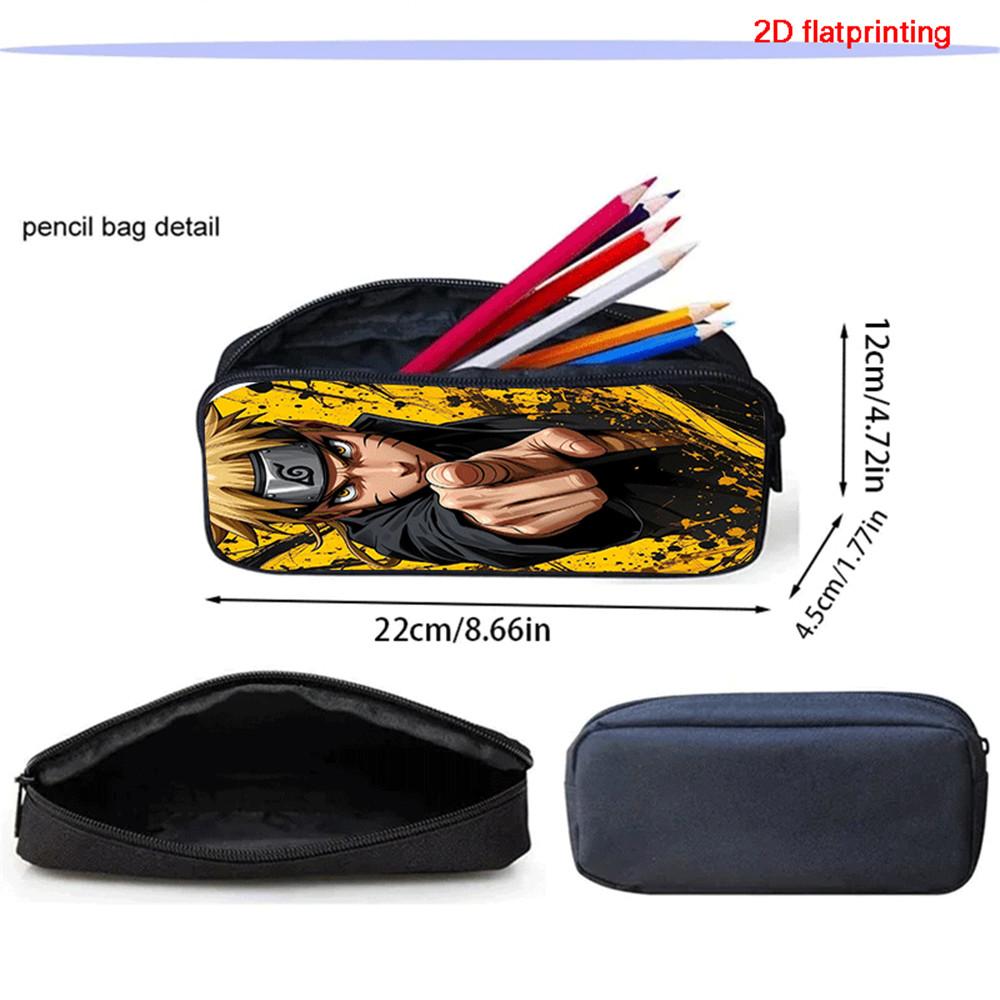 3Pcs Set Kids Backpack With Crossbody Bag & Pencil Bag,Cartoon NARUTO School Bags For Age 5-9,Lightweight For Boys and Girls.