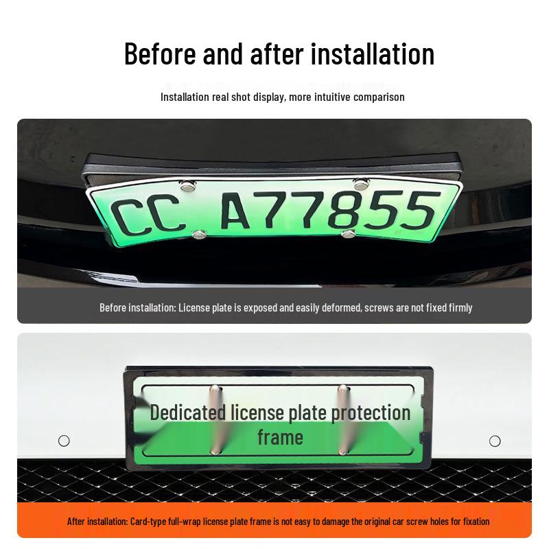 2026 AITO M7 Full Edge Green License Plate Frame - New Regulation Compatible