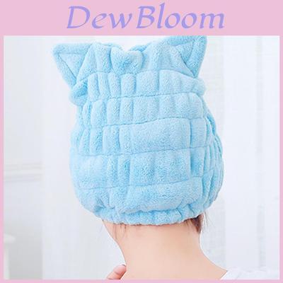 Adjustable Hair Drying Cap Hair Wrap Towel With Adorable Cat Ears For Cozy Baths**
