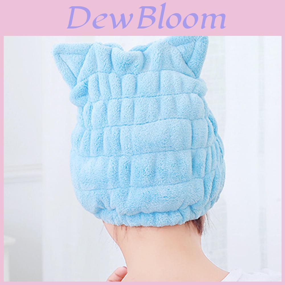 Adjustable Hair Drying Cap Hair Wrap Towel With Adorable Cat Ears For Cozy Baths**