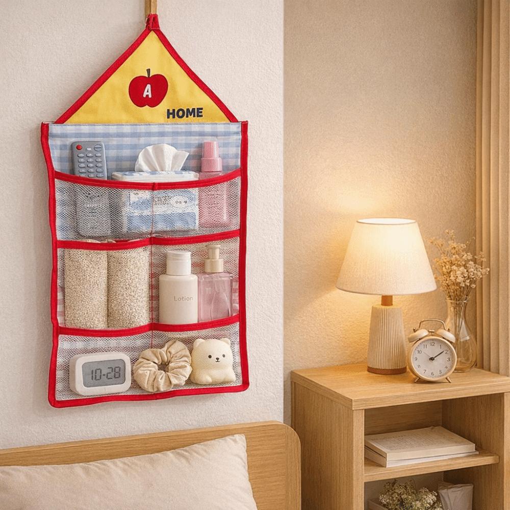 Wall Mounted Hanging Storage Mesh Bag Large Capacity Space Saving Underwear Socks Storage Bag Folding Breathable