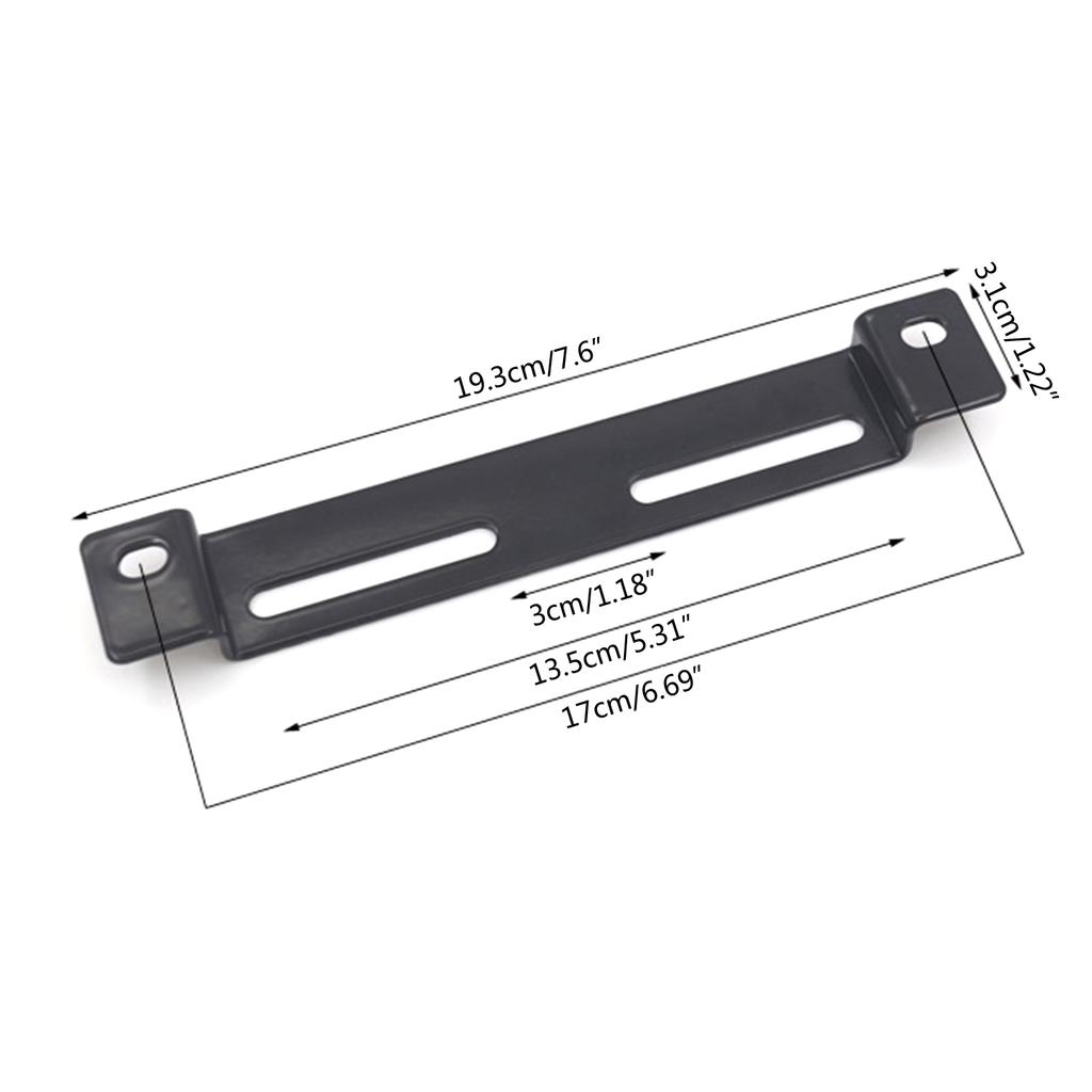 Metal Bracket License Plate Black 7.6''x1.2'' Universal for Motorcycle ATV Dirt Bike