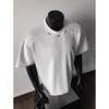 T-shirt da uomo alla moda con scollo rotondo in cotone - Manica corta, Vestibilità ampia, Design con etichetta in acciaio