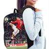3pcs Football Flame Print Backpack Lightweight Daily Large Capacity School Bag Travel Bag with Shoulder Bag Pencil Bag Gift