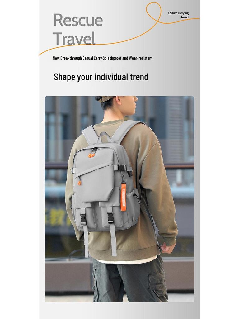 Men's Large-Capacity Casual Sports Backpack with Laptop Compartment for Middle School, High School, and University Students