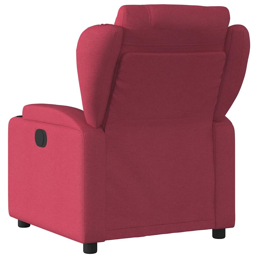Electric Recliner Chair Wine Red Fabric