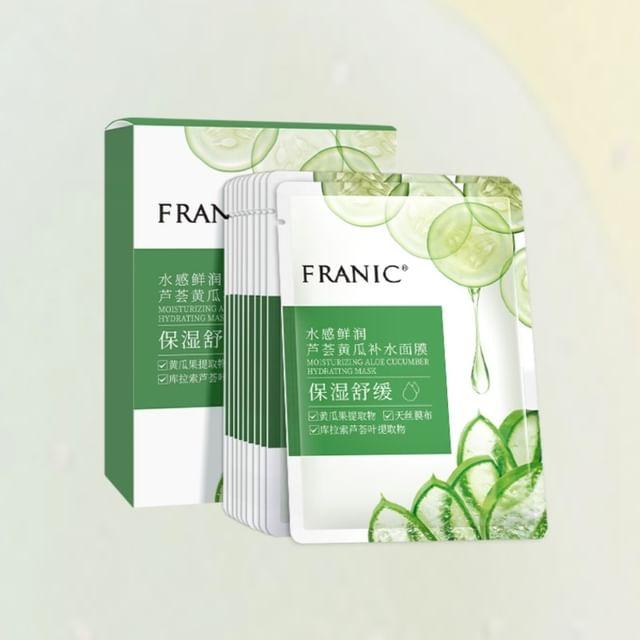 FRANIC - Moisturizing Aloe Cucumber Hydrating Mask - 10pcs #25ml - 10pcs