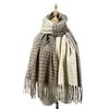 Winter Color Blocked Scarf women's Imitation Cashmere Fashion Versatile Shawl Warm Thicken Lengthened Tassel Scarf 4w975