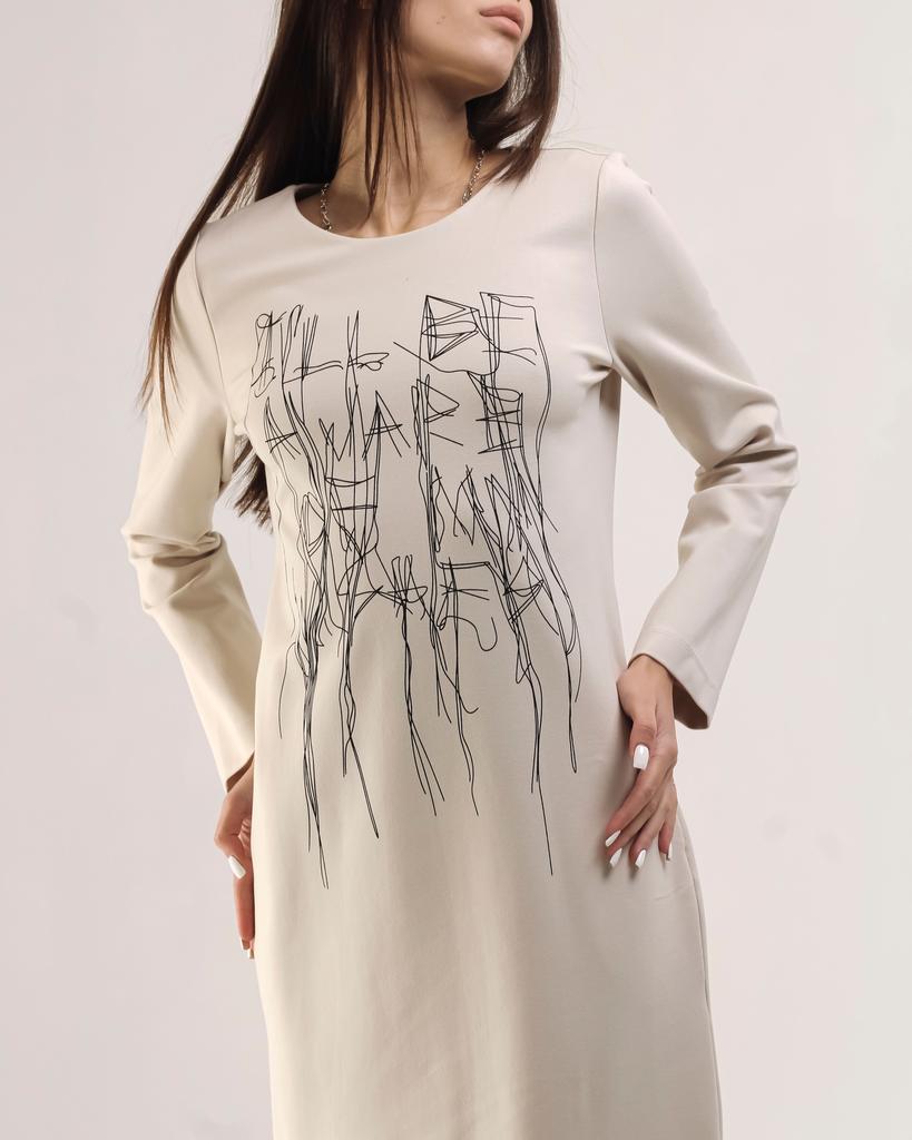 Klänning med långa ärmar Mira Mia 246080 36 milky