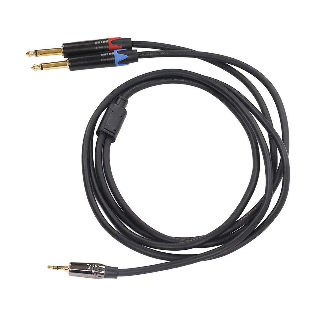3.5mm 1Celsius8 Inch Male To Dual 6.35mm 1Celsius4 Inch TS Male Cable Stereo 1Celsius4 To 1Celsius8 Cable for Amplifier Mixer