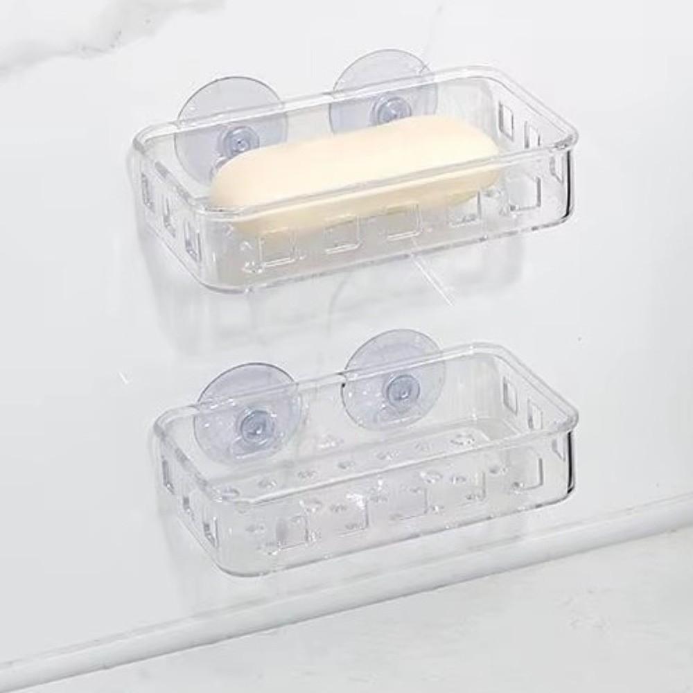 Reusable Soap Drying Rack Transparent Sponge Rack Suction Cup Soap Dish  Bathroom Accessories