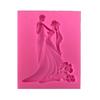 Fashion Sugar Craft Wedding Bride Groom Shaped Valentines's Day Chocolate Mould Silicone Cake Mold