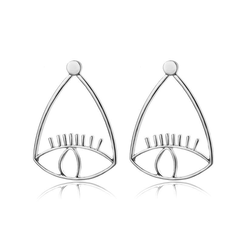 

Eye New Geometric Earrings Minimalist Alloy Jewelry For Women Fashionable срібний