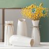 Nordic Minimalist White Ceramic Vase for Hydroponic and Dried Flower Arrangements In Modern Living or Dining Spaces