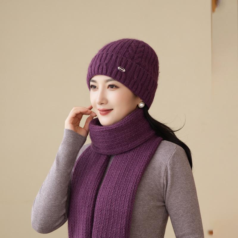 Autumn And Winter Hats, Women'S Velvet Ear Protectors, Warm Versatile Wool Hats, Temperament Mother Hats, Fashionable Knitted Hats
