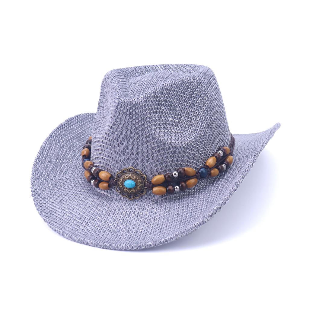 New western cowboy hat hand-woven five-point paper straw hat Panama European and American style jazz hat men's and women's spring and summer gift hat