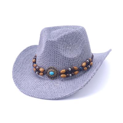 New Western Cowboy Hat Hand-woven Five-point Paper Straw Hat Panama European and American Style Jazz Hat Men's and Women's Spring and Summer Gift Hat