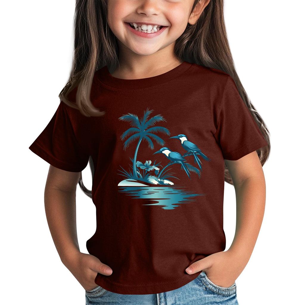 Kleinkind Mädchen Jungen T-Shirts Kinder Top Jungen und Mädchen Bedrucktes Kurzarm T-Shirt