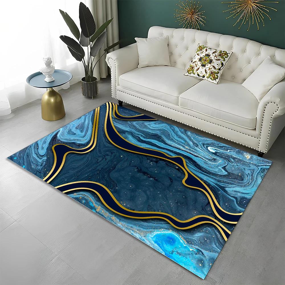 3D Colour Splendid Gold Nordic Marble Carpet Rug for Home Living Room Bedroom Sofa Doormat Decor,kid Area Rug Non-slip Floor Mat