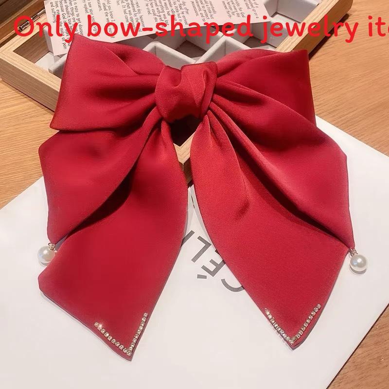 Butterfly Bow Hair Clip Spring Clamp With Pearl Accents For Women And Girls