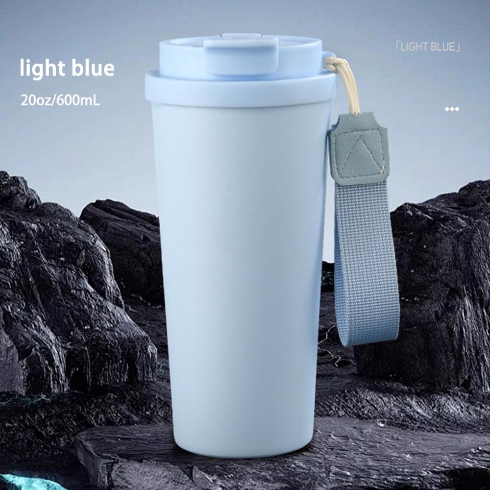 600ml Insulated Coffee Tumbler Double Wall Stainless Steel Thermos Flask with Lid Portable Travel Mug for Car School Gym