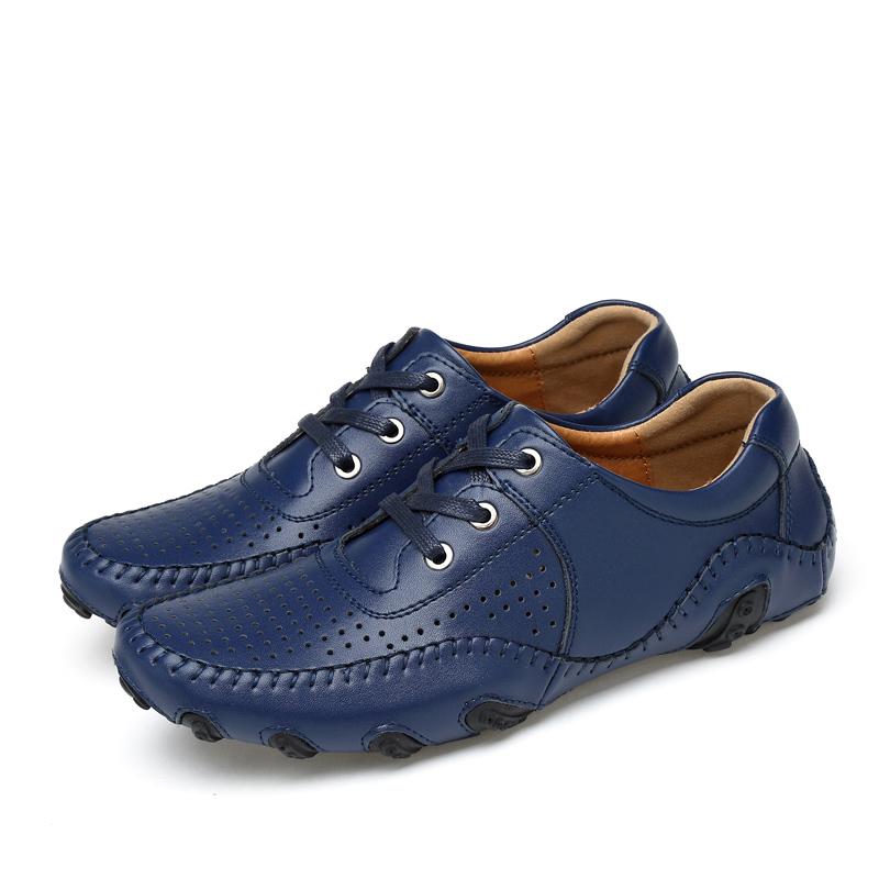 Men's Loafer Shoes 38-46 Size Men Genuine Split Leather Shoes Lace Up Octopus Sole Penny Loafers Men Driveing Shoes Moccasins