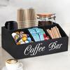 Coffee Tea Holder Basket Countertop Coffee Bar Accessories Wood Coffee Pods Holder Storage Basket for Offices Coffee Bar