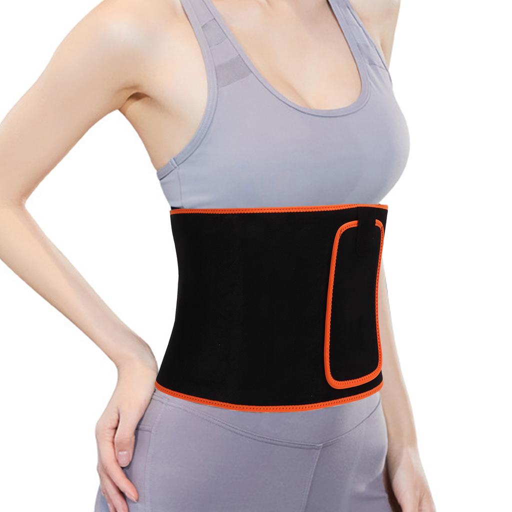 Waist Trainer Belt Adjustable Low Back Lumbar Support Slimming Body Belt with Phone Pocket for Fitness Gym M