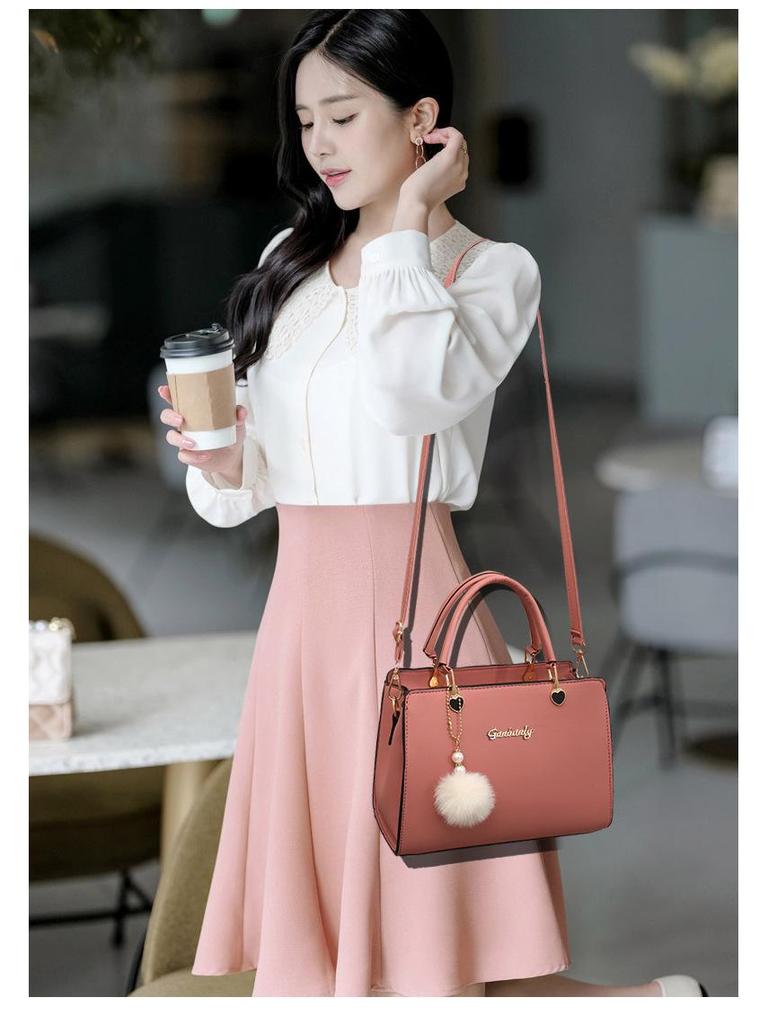 Women's PU Leather Crossbody Handbag - Simple Square Shoulder Bag for Middle-Aged Moms