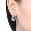 Orstarry S925 Silver Earrings Versatile Geometric Blue Purple Hoop Earrings For Women Birthday Gift Fine Jewelry