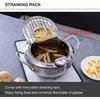 Tempura Fry Pot, Stainless Steel Tempura Deep Fryer with Thermometer, 8 Inches, Mini Size Perfect for 2-3 People
