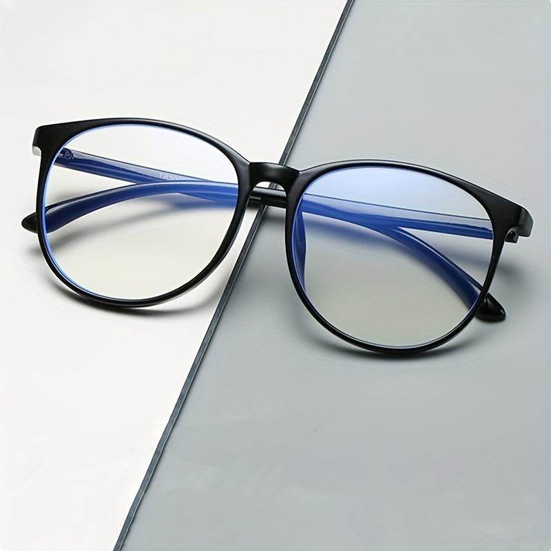Unisex Round Frame Blue Light Blocking Spectacles Full Rim PC Material Eyeglasses with Case