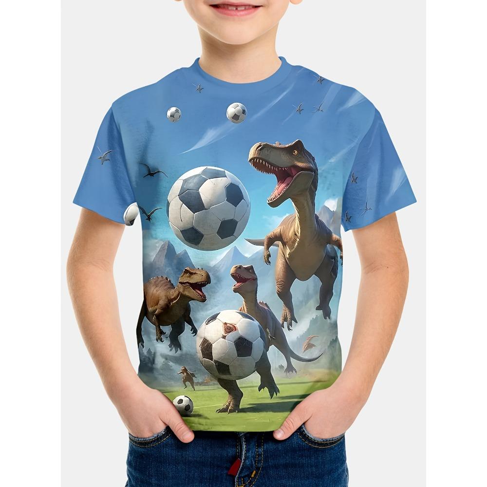 Fashion Dinosaur 3D Printed Kids Clothes Boys T Shirt Cartoon Top Shirts Round Neck Children Tops Short Sleeve Children T-Shirt
