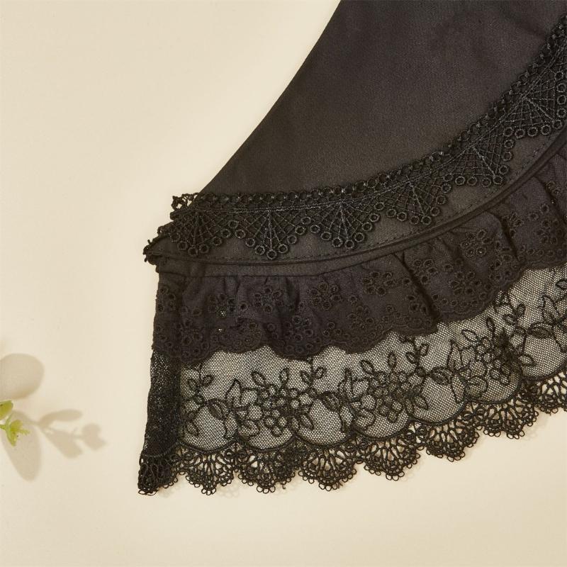 French Design Double Layer Detachable Collar for Women Girl Elegant Ruffle Lace Collar Neckpiece For Clothes Enhancement