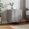 Bedside Table - Sonoma Grey - Moisture-resistant Engineered Wood - 1 Closed Compartment - Metal Legs